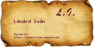 Lénárd Iván névjegykártya