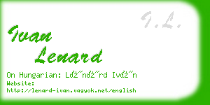 ivan lenard business card